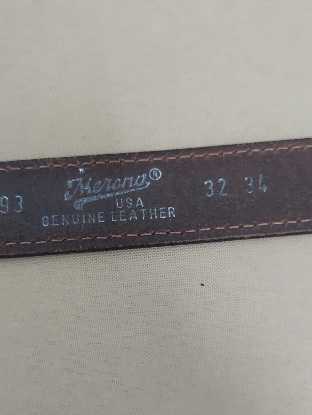 Merona Belt, Size 32-34, Genuine Leather, Silver Buckle, Brown